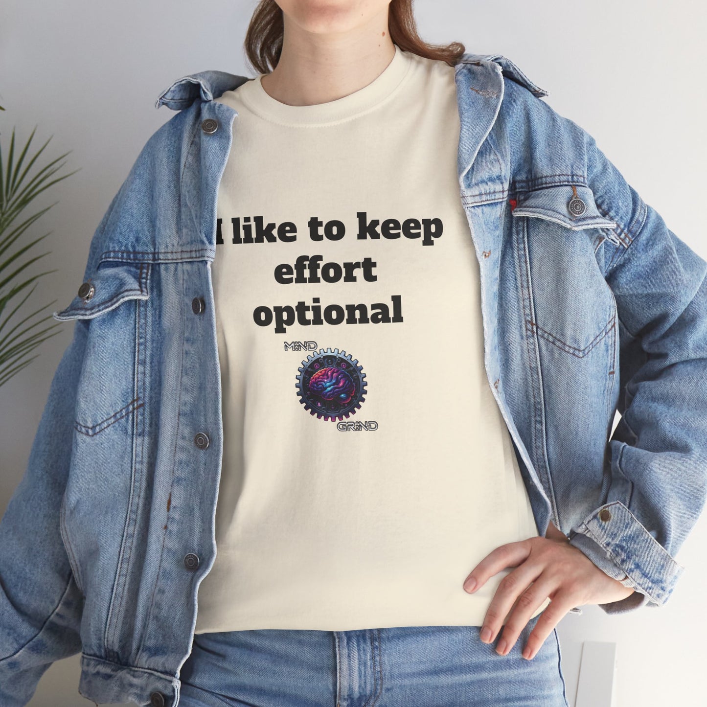 I like to keep effort optional - Unisex Heavy Cotton Tee - Large Logo