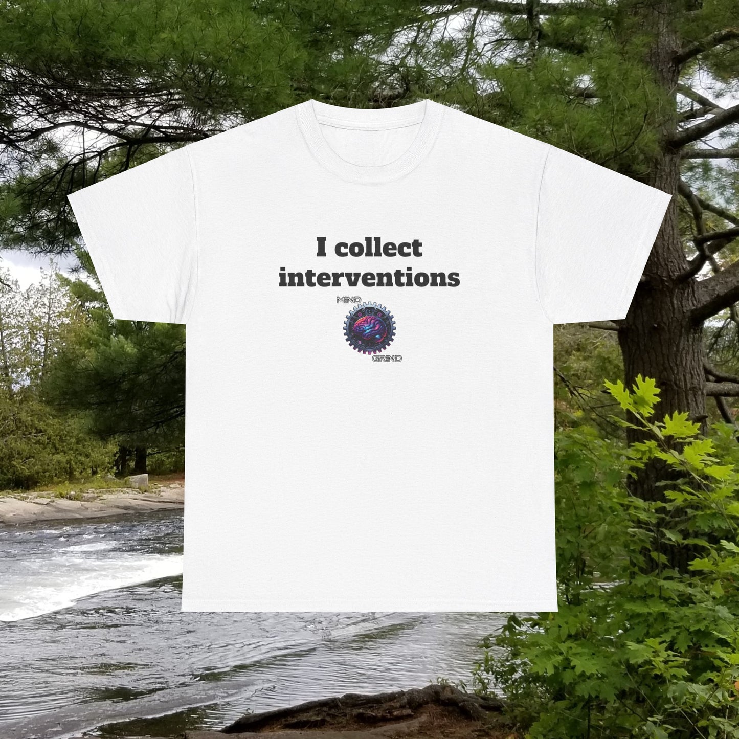 I collect interventions - Unisex Heavy Cotton Tee - Large Logo