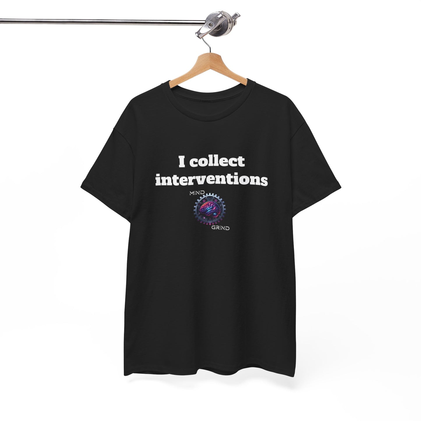 I collect interventions - Unisex Heavy Cotton Tee - Large Logo