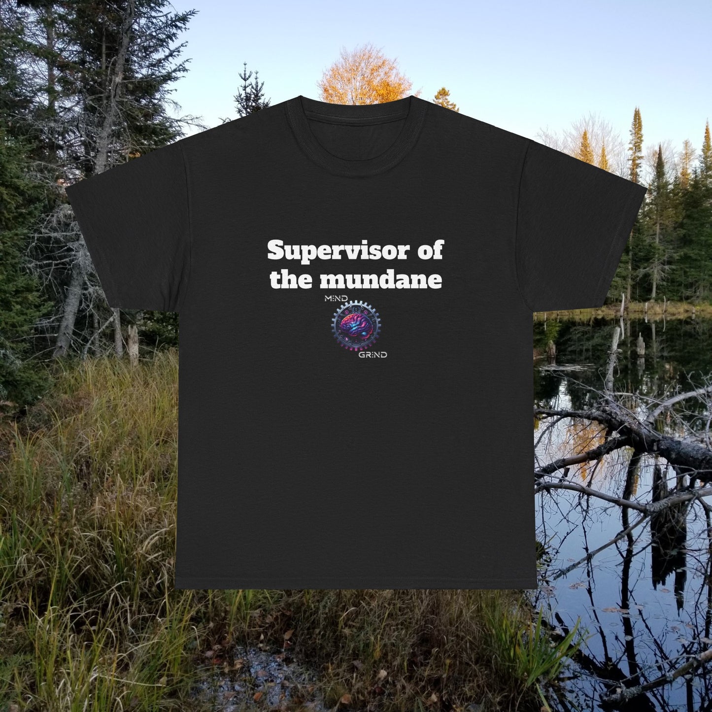 Supervisor of the mundane - Unisex Heavy Cotton Tee - Large Logo
