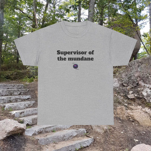 Supervisor of the mundane - Unisex Heavy Cotton Tee - Small Logo