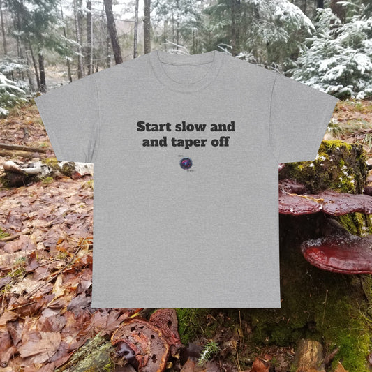 Start slow and taper off - Unisex Heavy Cotton Tee - Small Logo