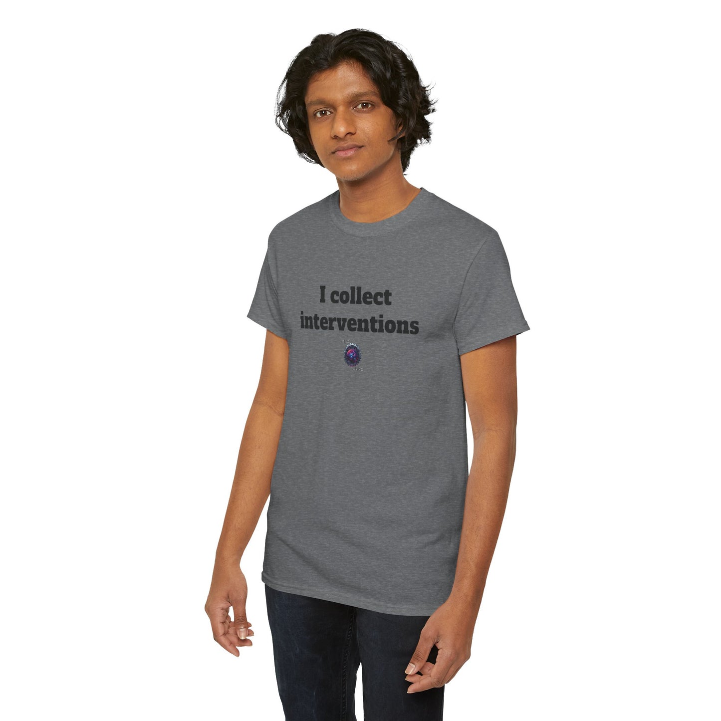 I collect interventions - Unisex Heavy Cotton Tee - Small Logo