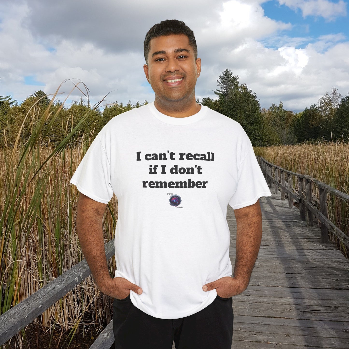I can't recall if I don't remember - Unisex Heavy Cotton Tee - Small Logo