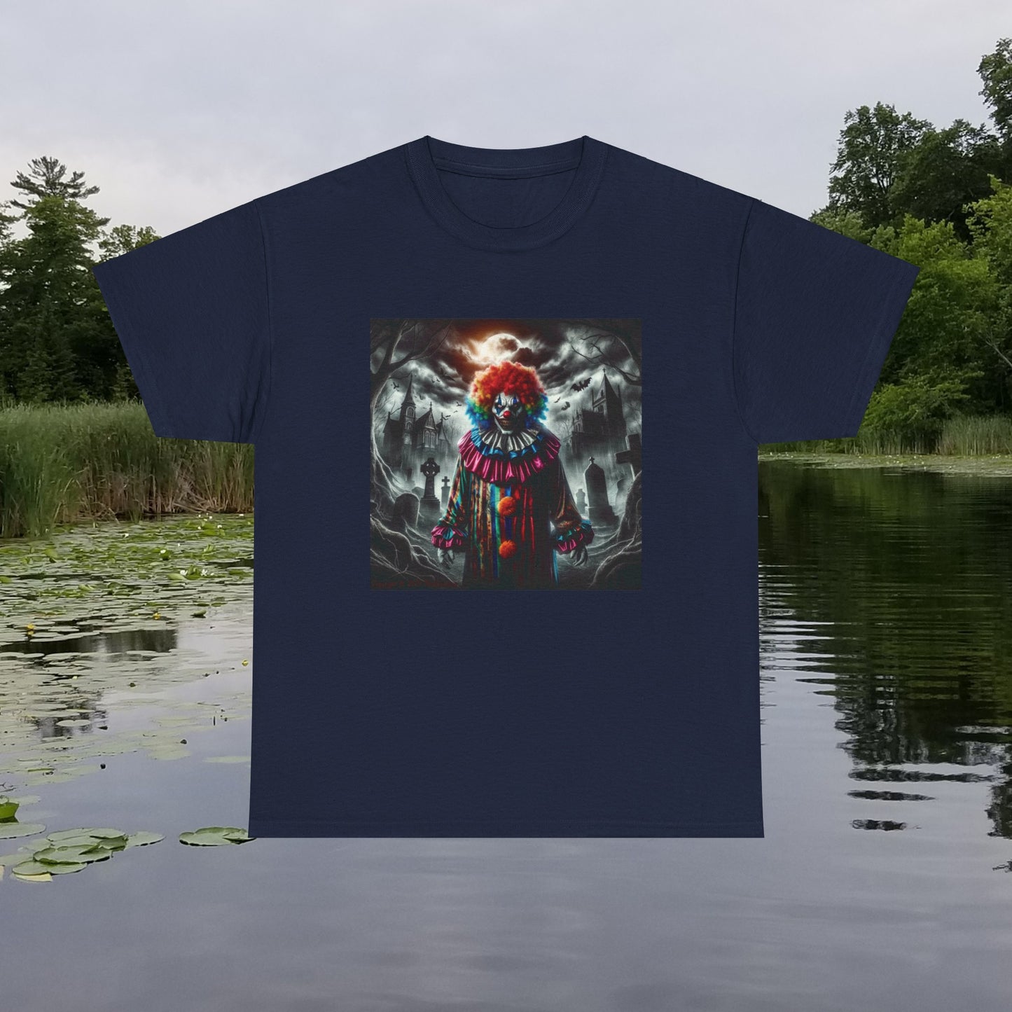 Horror Clown Graveyard - Unisex Heavy Cotton Tee
