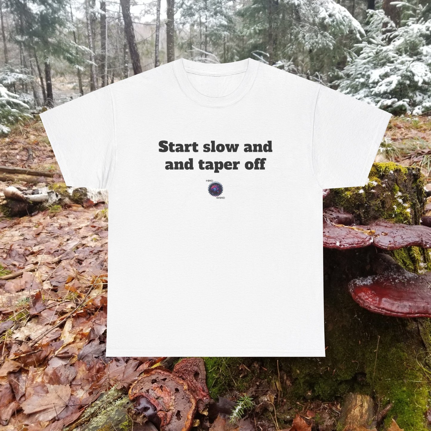 Start slow and taper off - Unisex Heavy Cotton Tee - Small Logo