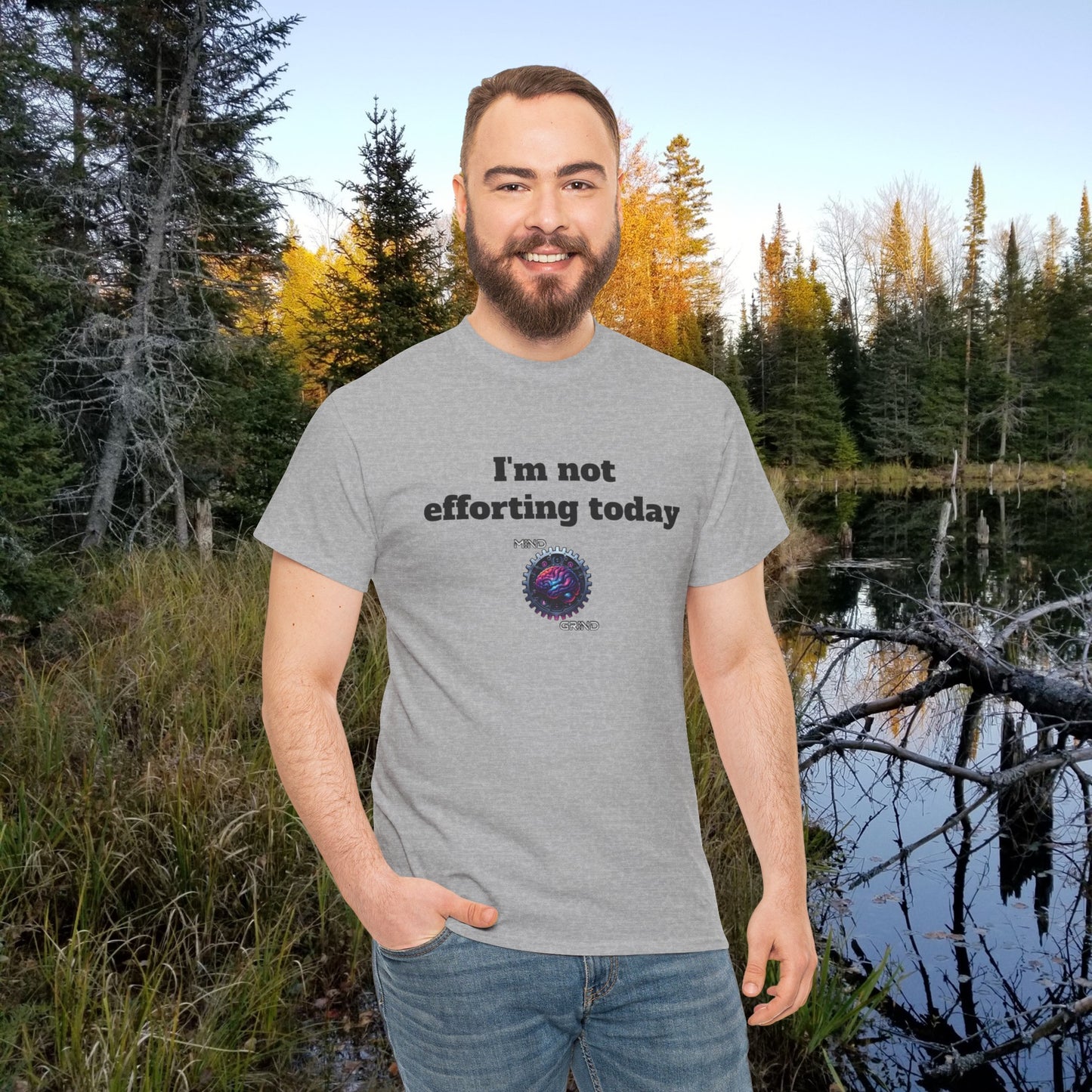 I'm not efforting today - Unisex Heavy Cotton Tee - Large Logo