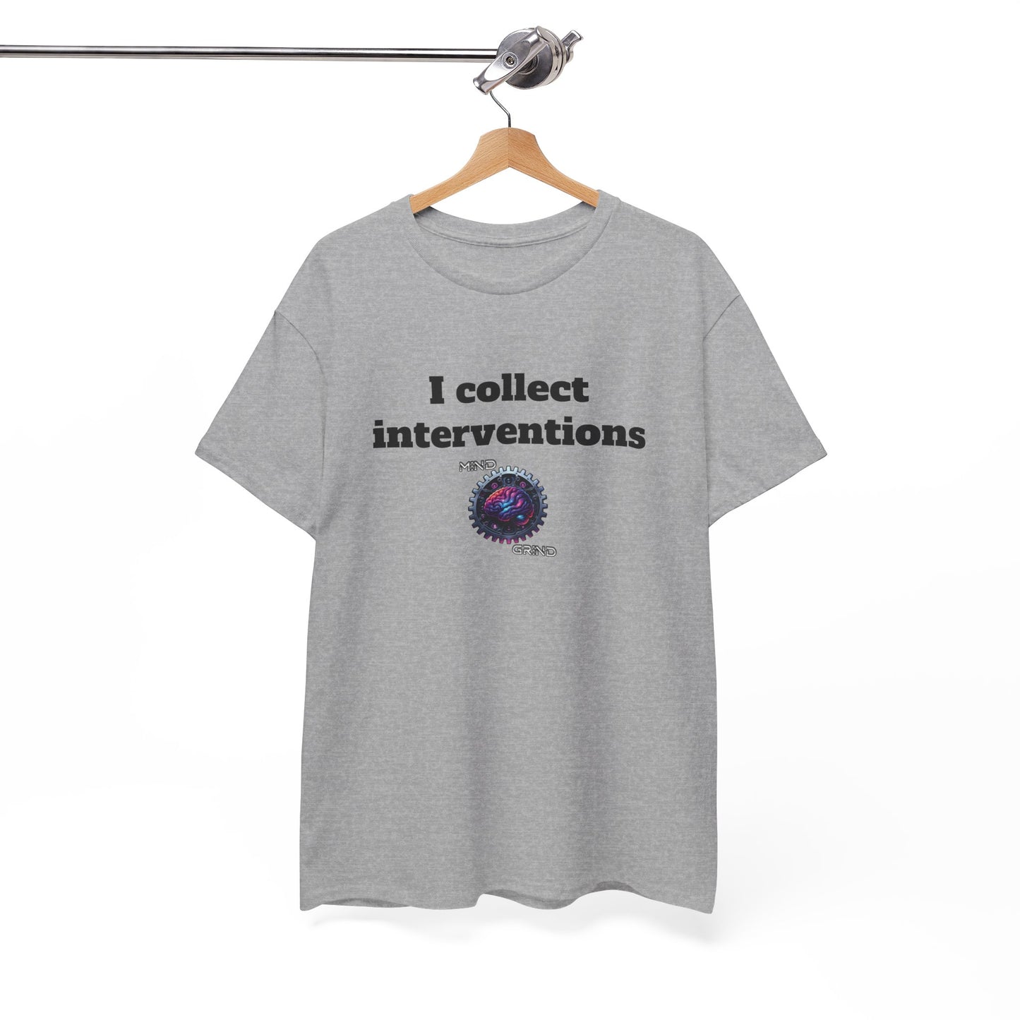 I collect interventions - Unisex Heavy Cotton Tee - Large Logo