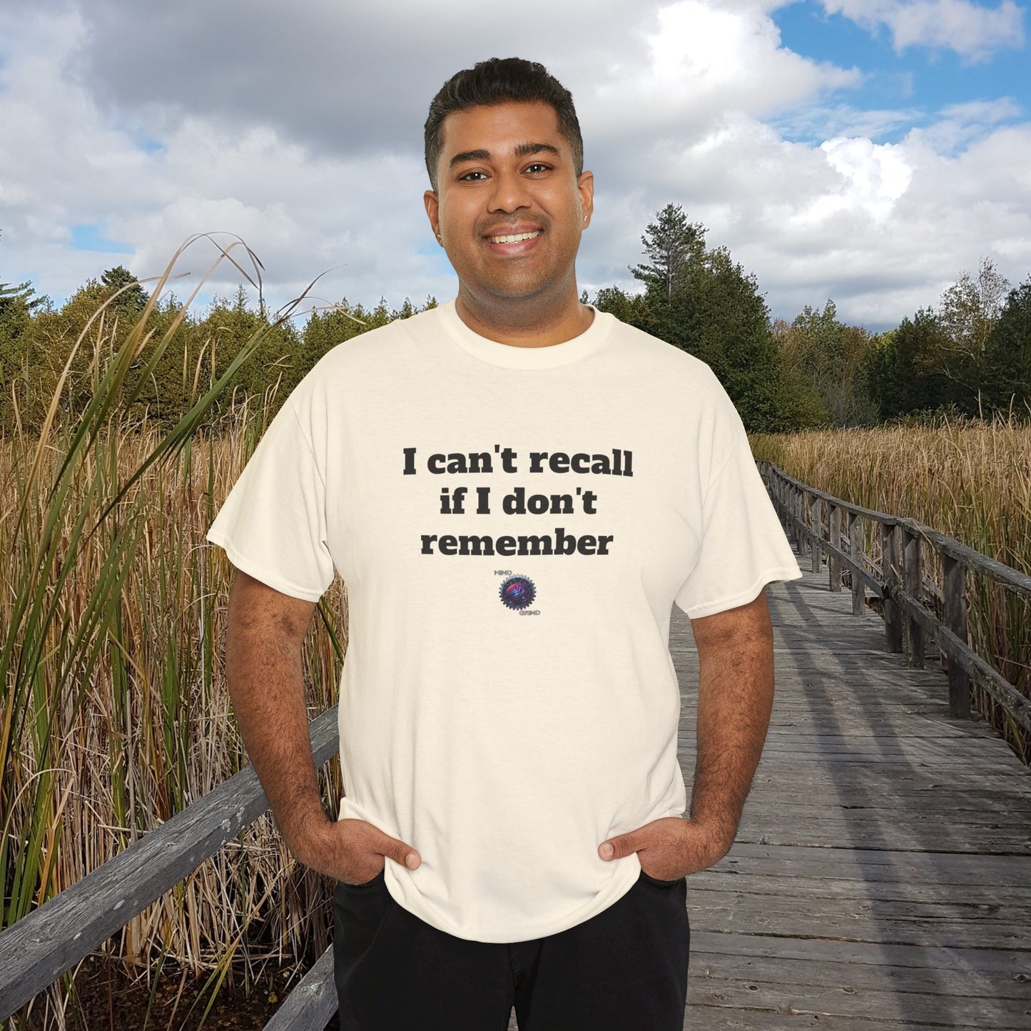 I can't recall if I don't remember - Unisex Heavy Cotton Tee - Small Logo