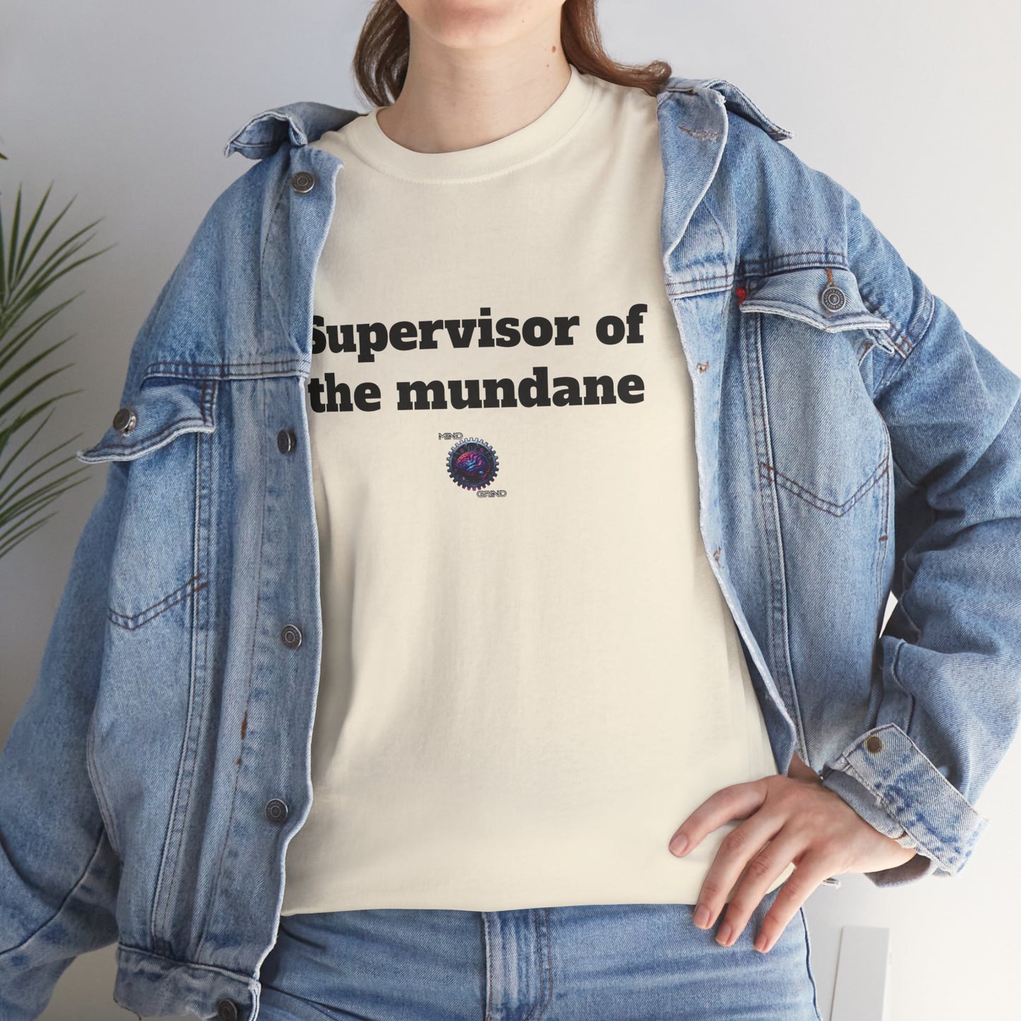 Supervisor of the mundane - Unisex Heavy Cotton Tee - Small Logo