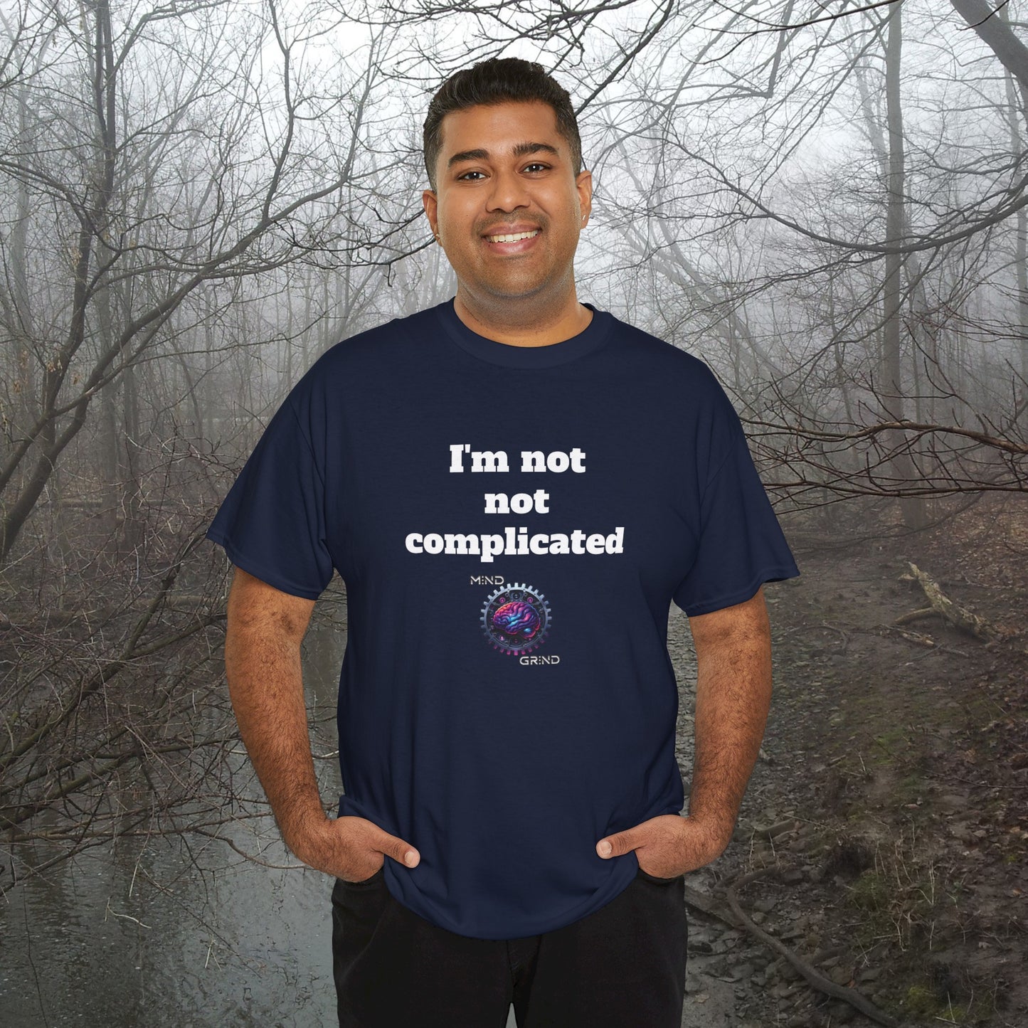 I'm not not complicated - Unisex Heavy Cotton Tee - Large Logo