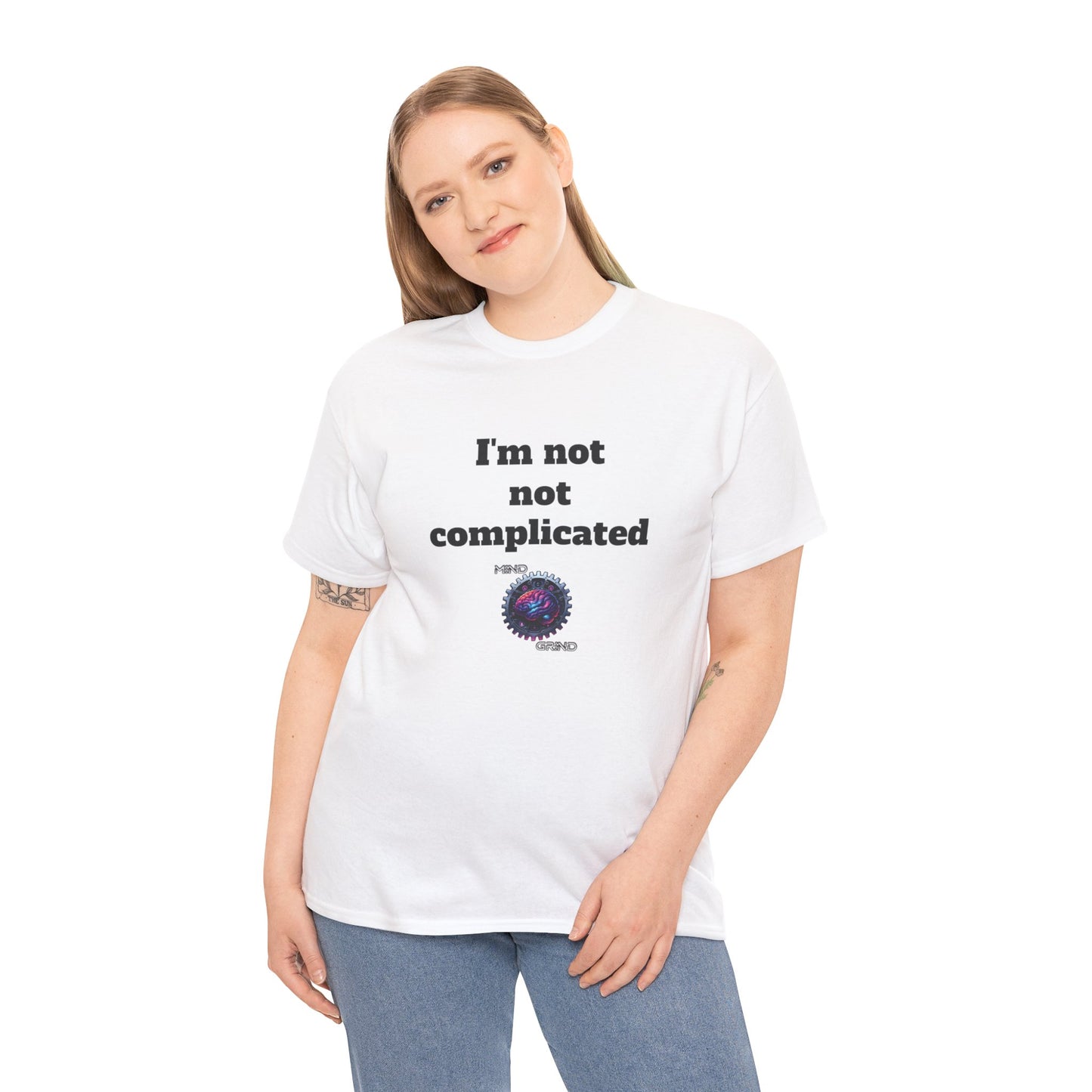 I'm not not complicated - Unisex Heavy Cotton Tee - Large Logo