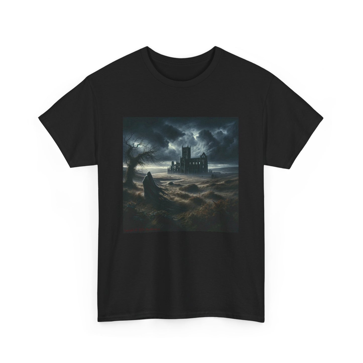 Horror Castle with Lone Spectre - Unisex Heavy Cotton Tee