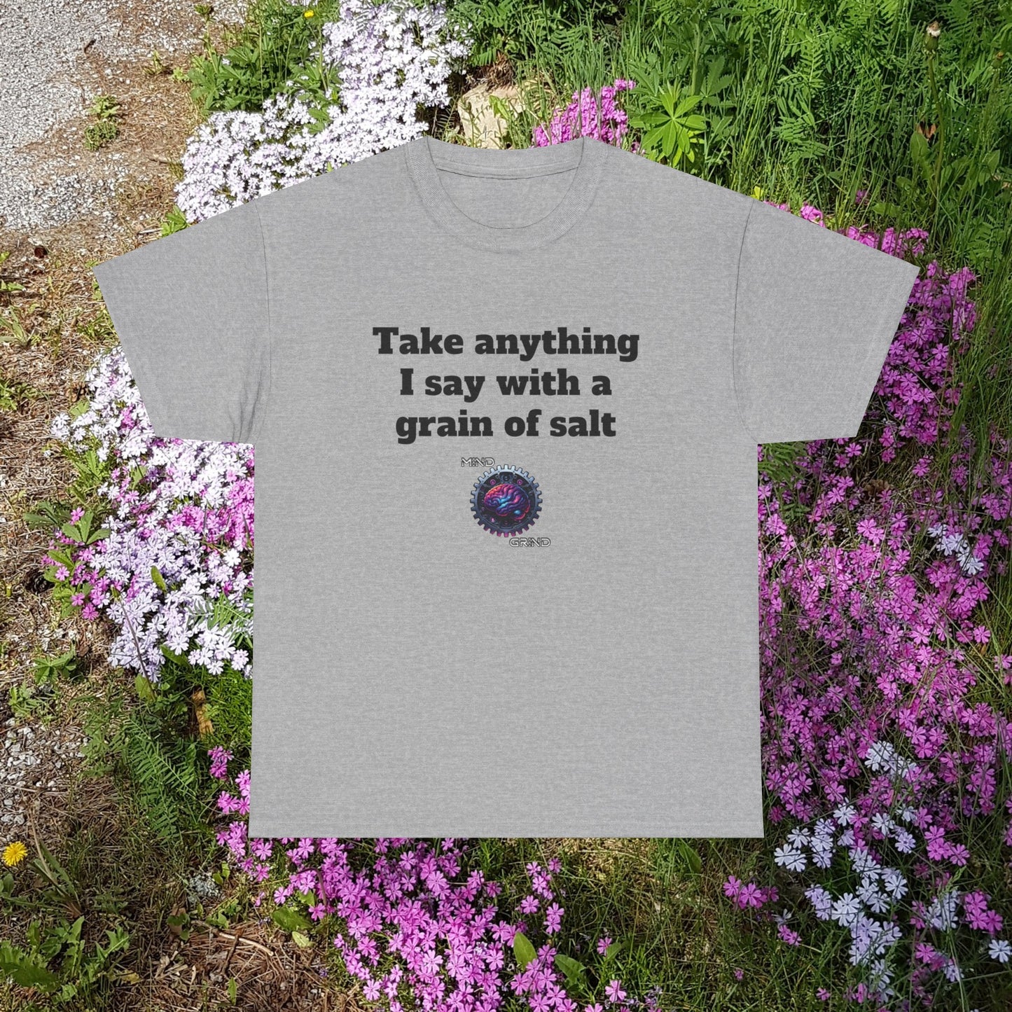 Take anything I say with a grain of salt - Unisex Heavy Cotton Tee - Large Logo