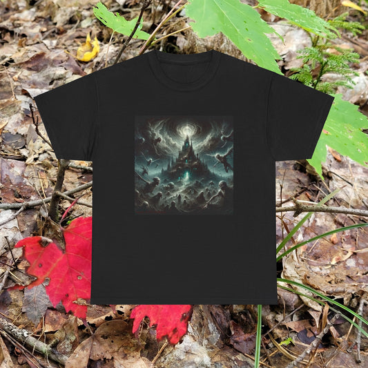 Horror Castle with Tree Skeletons - Unisex Heavy Cotton Tee