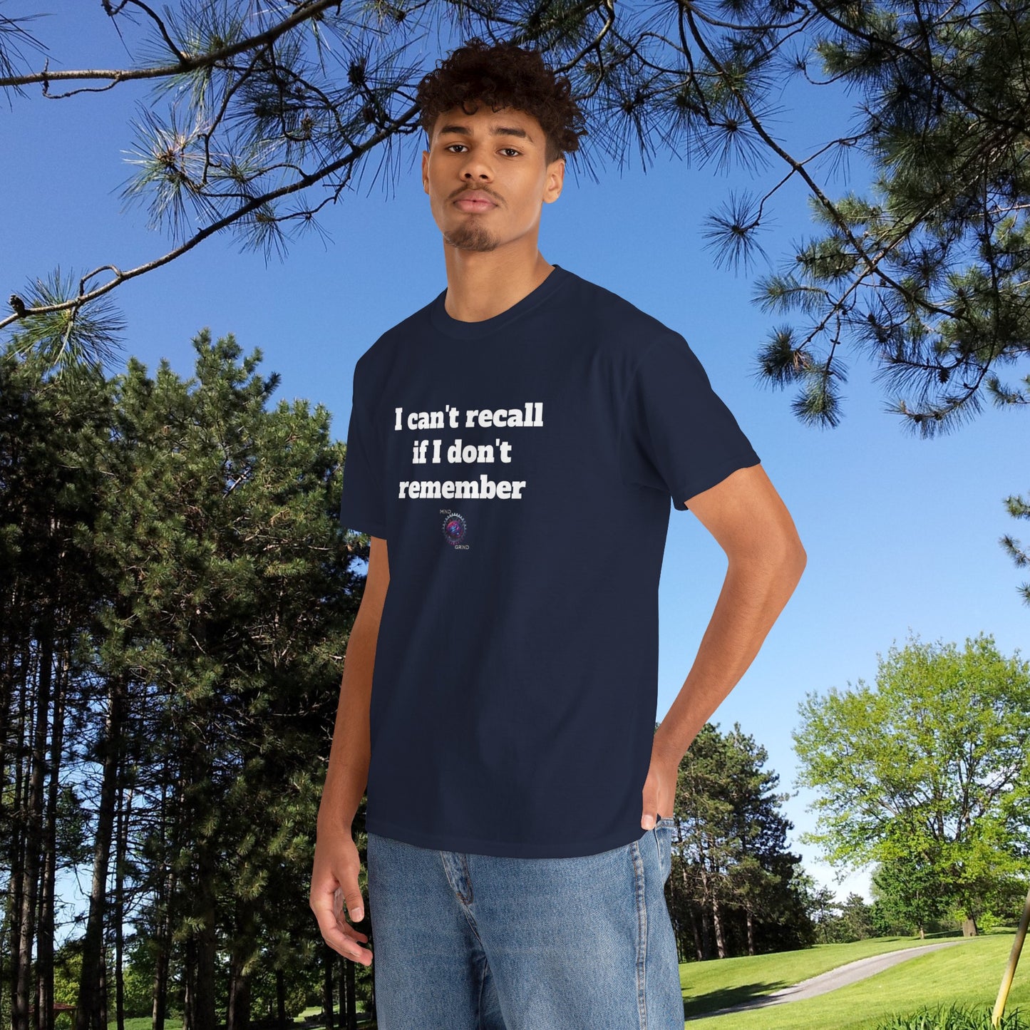 I can't recall if I don't remember - Unisex Heavy Cotton Tee - Small Logo