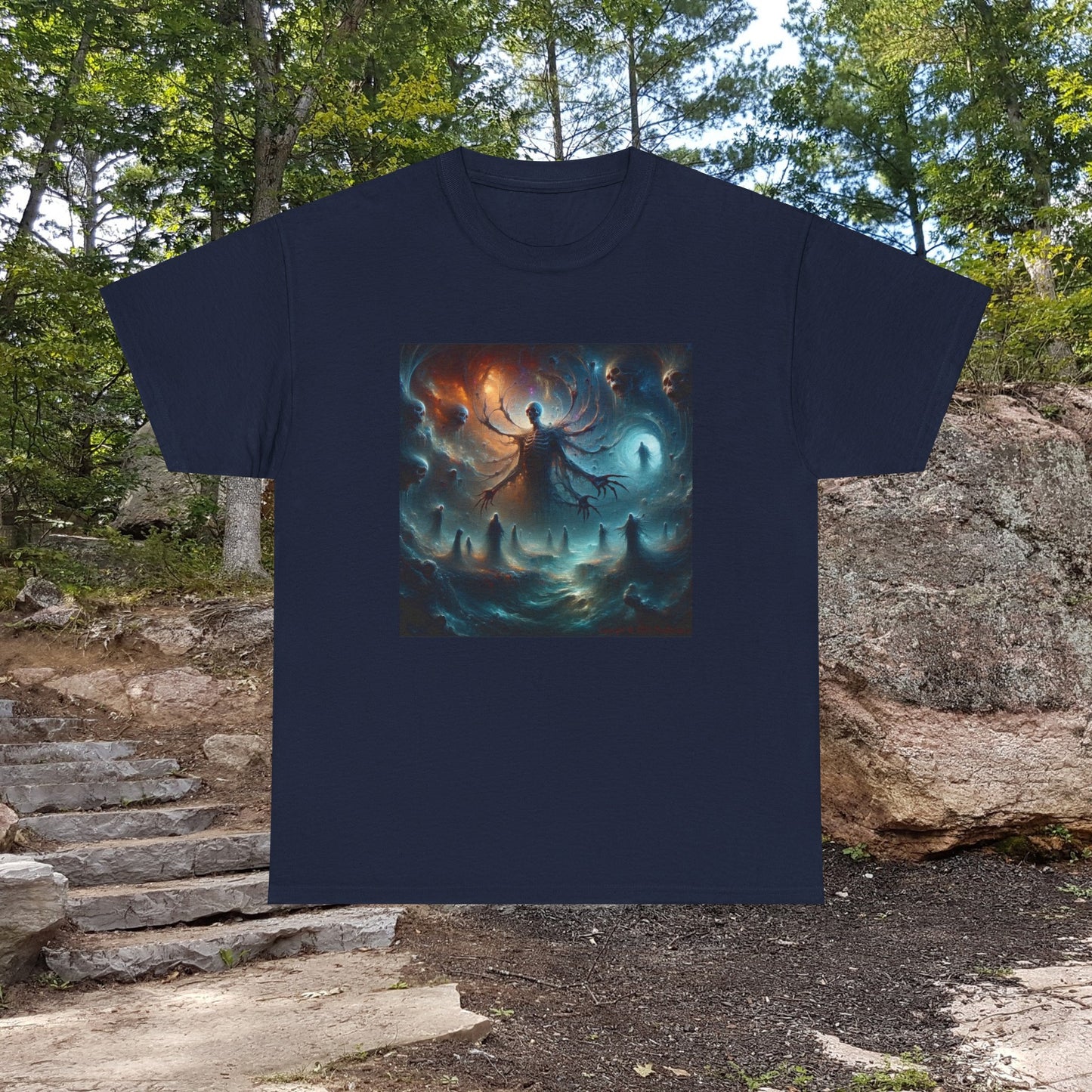 Horror Skeleton Octopuss - Unisex Heavy Cotton Tee