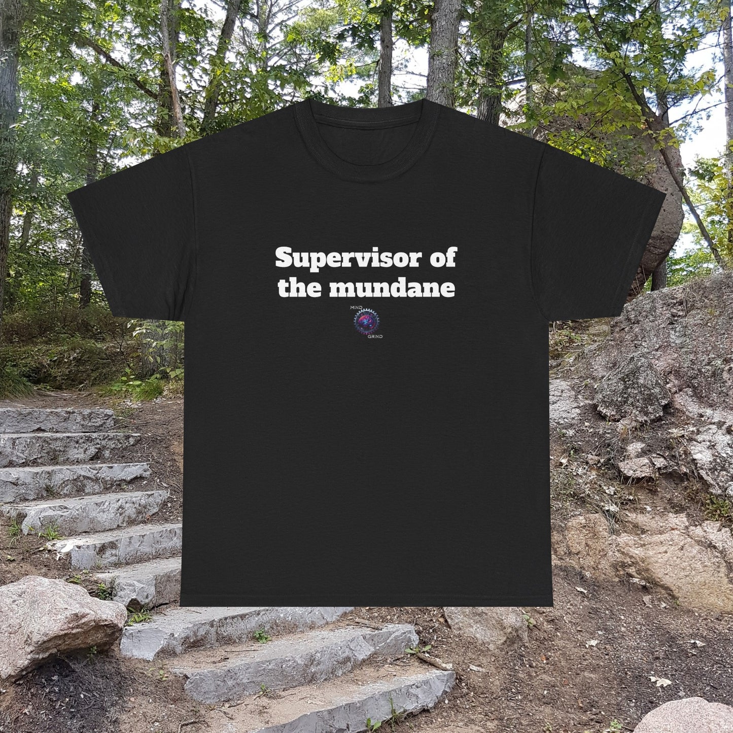 Supervisor of the mundane - Unisex Heavy Cotton Tee - Small Logo