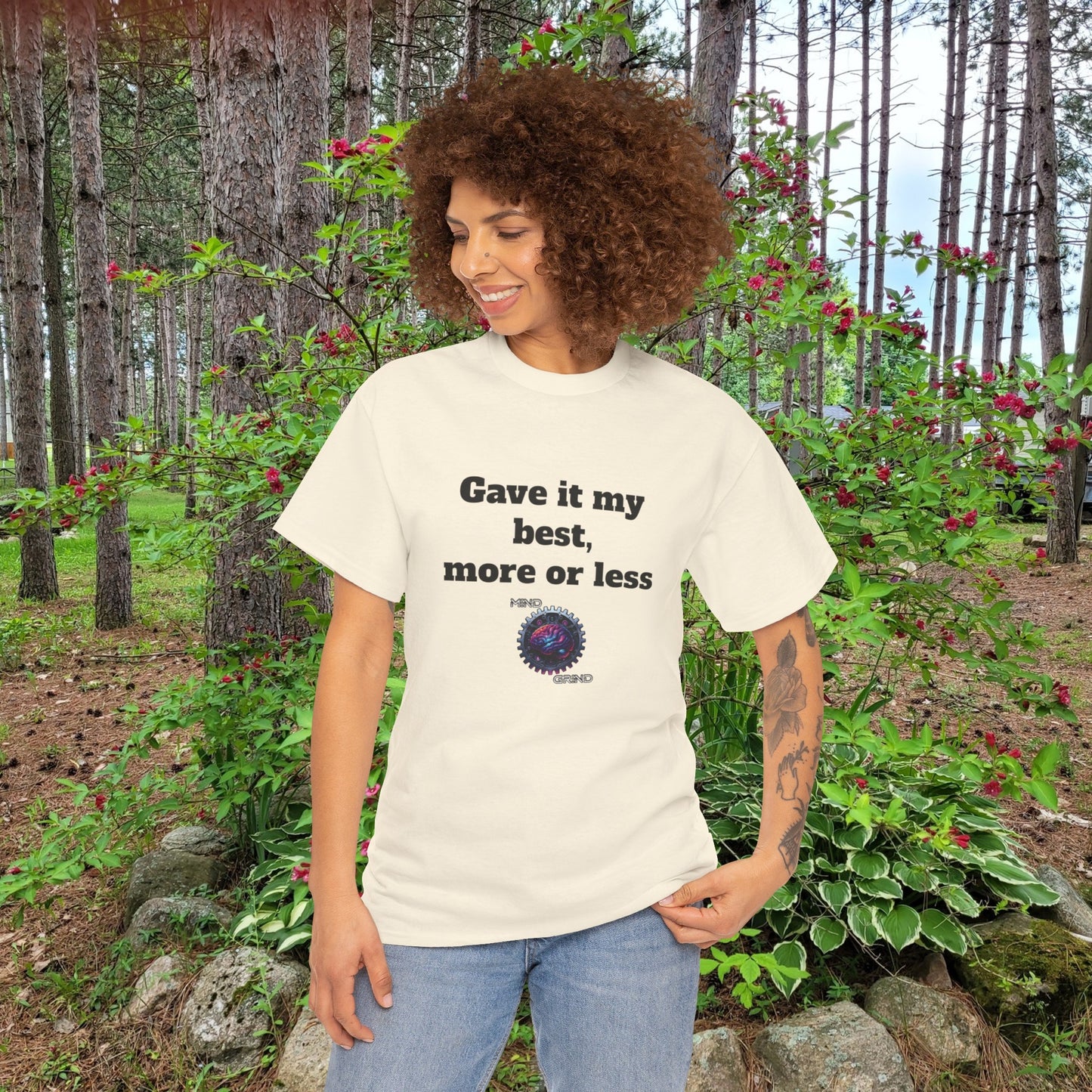 Gave it my best, more or less - Unisex Heavy Cotton Tee - Large Logo