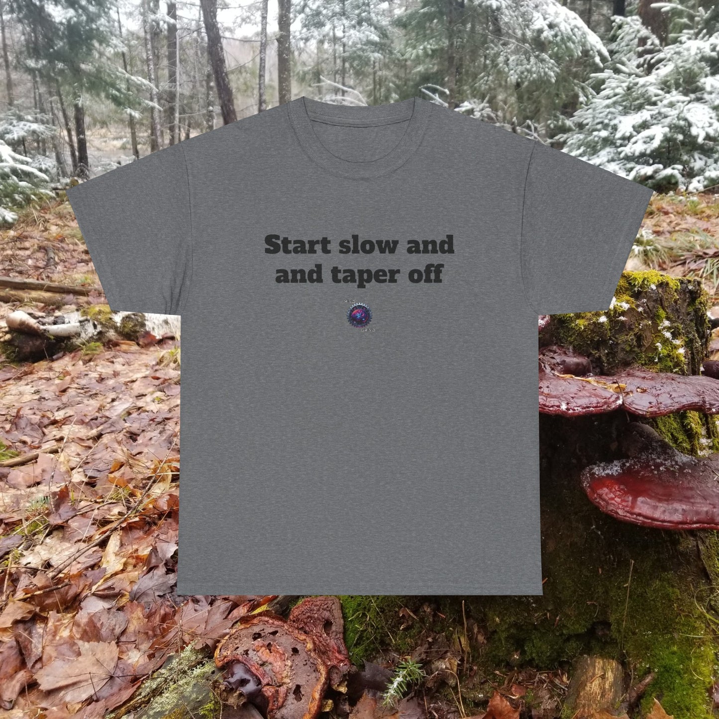 Start slow and taper off - Unisex Heavy Cotton Tee - Small Logo