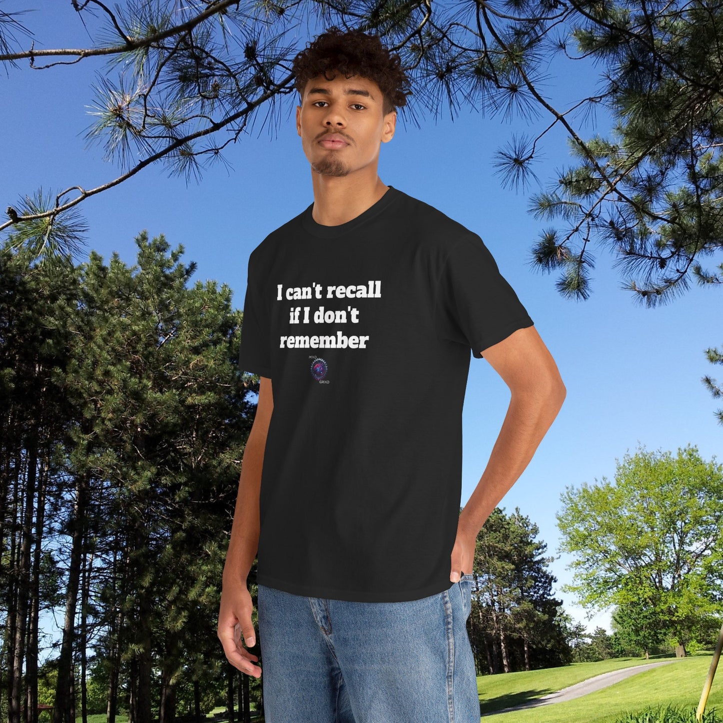 I can't recall if I don't remember - Unisex Heavy Cotton Tee - Small Logo