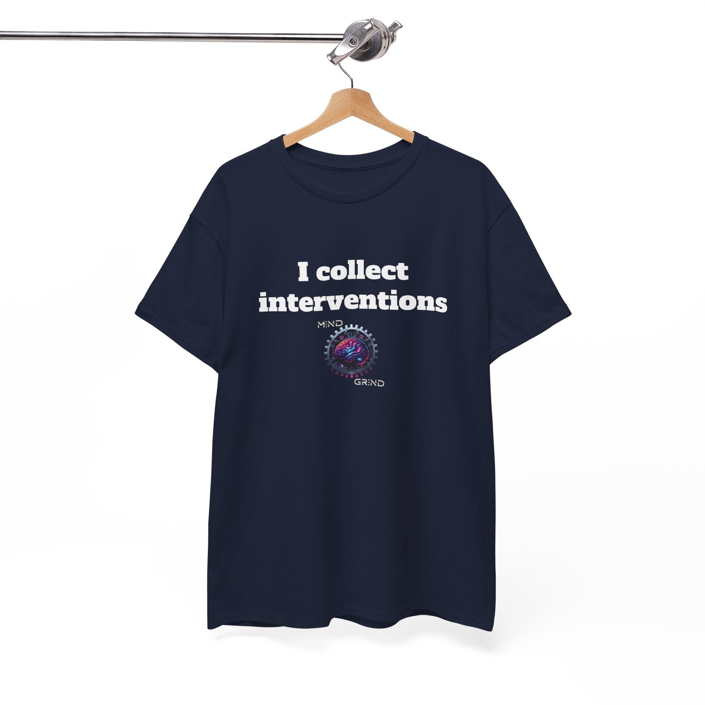 I collect interventions - Unisex Heavy Cotton Tee - Large Logo