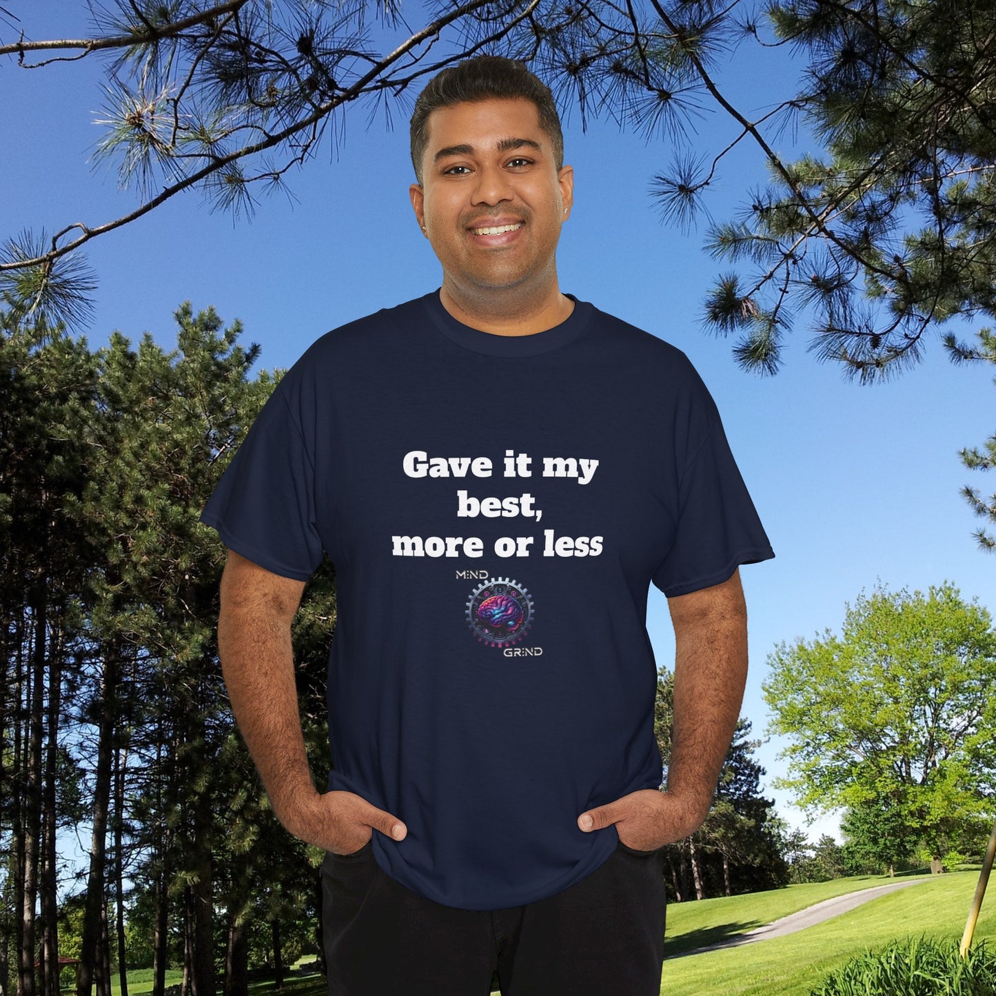 Gave it my best, more or less - Unisex Heavy Cotton Tee - Large Logo
