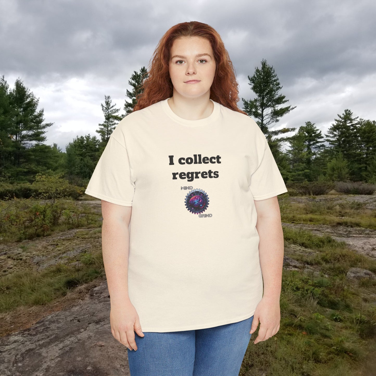 I collect regrets - Unisex Heavy Cotton Tee - Large Logo