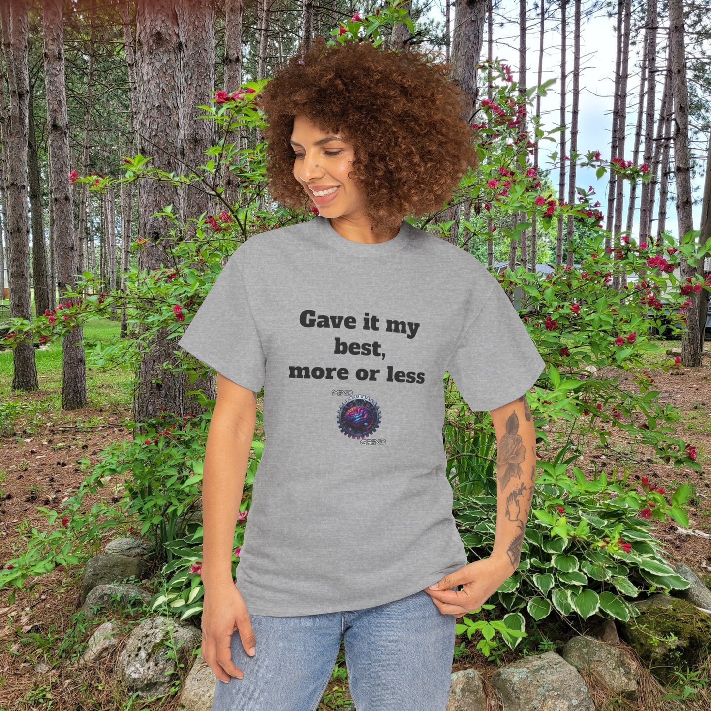 Gave it my best, more or less - Unisex Heavy Cotton Tee - Large Logo