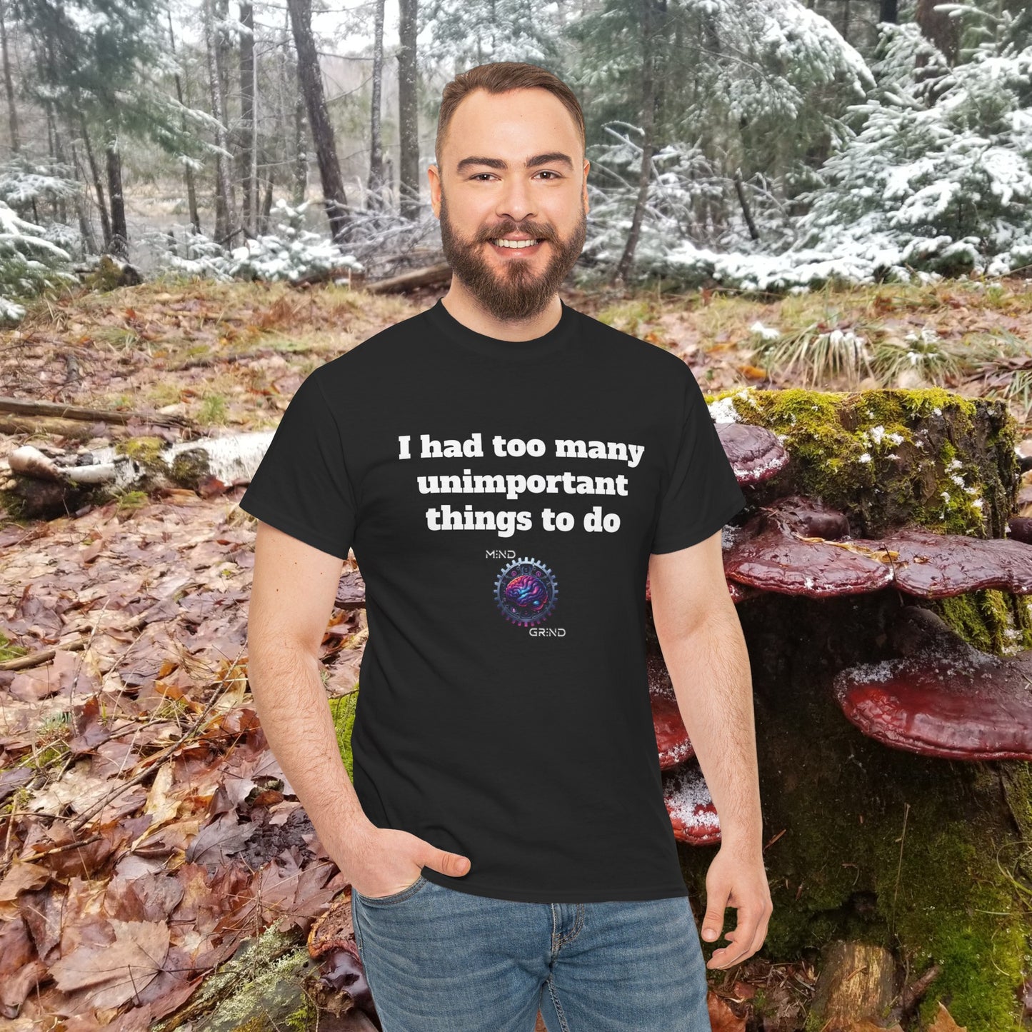 I had too many unimportant things to do - Unisex Heavy Cotton Tee - Large Logo
