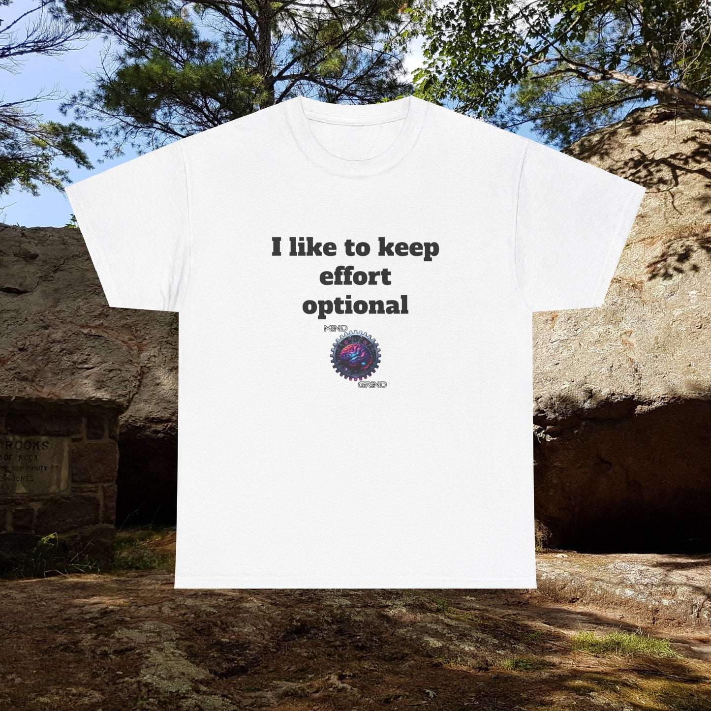 I like to keep effort optional - Unisex Heavy Cotton Tee - Large Logo