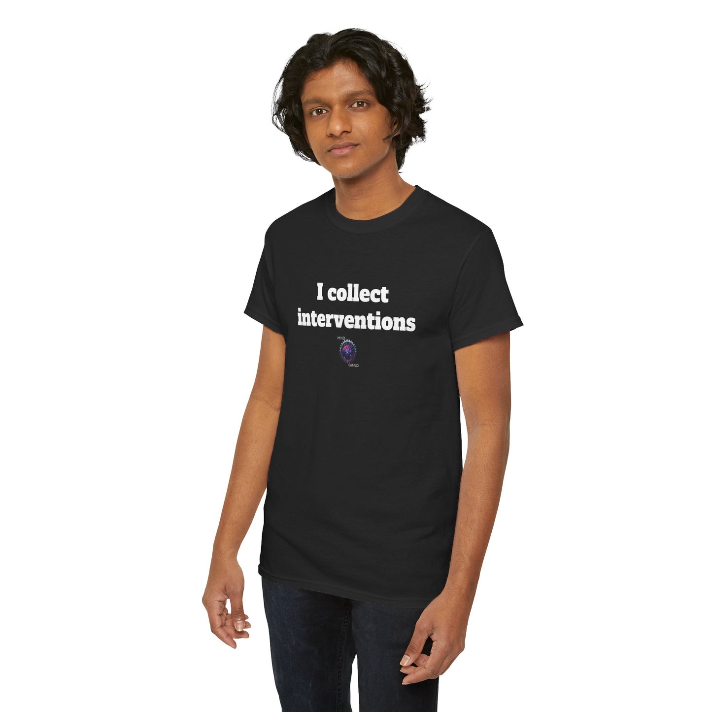 I collect interventions - Unisex Heavy Cotton Tee - Small Logo