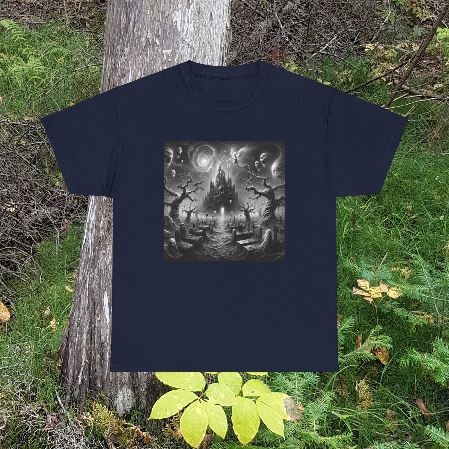 Horror Castle Black and White - Unisex Heavy Cotton Tee