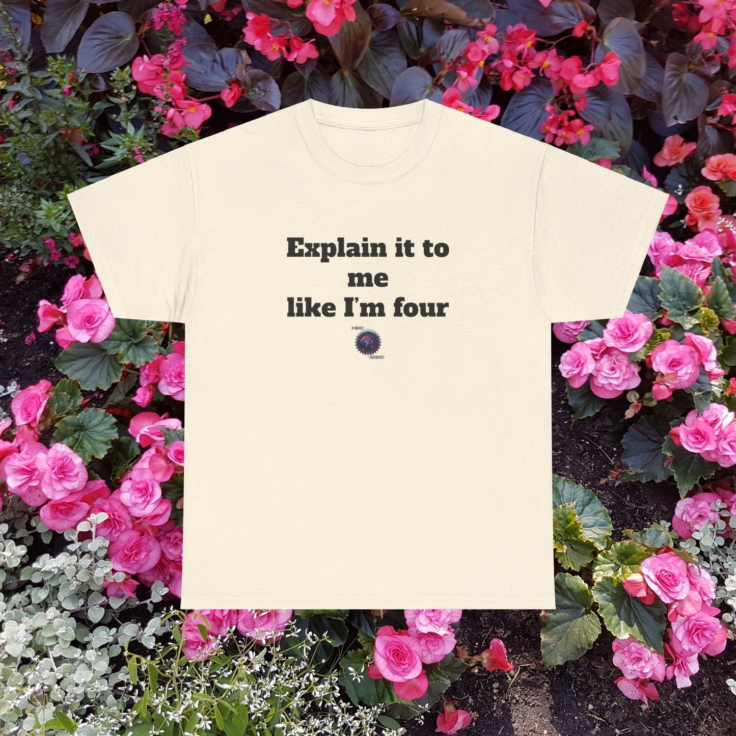 Explain it to me like I'm four - Unisex Heavy Cotton Tee - Small Logo