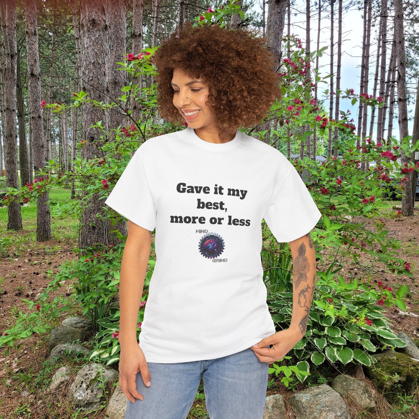 Gave it my best, more or less - Unisex Heavy Cotton Tee - Large Logo