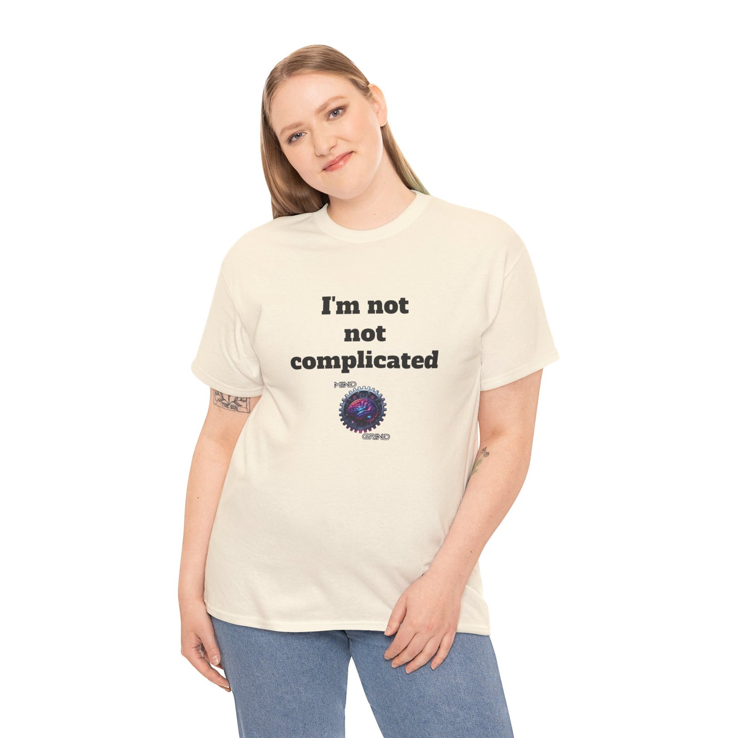 I'm not not complicated - Unisex Heavy Cotton Tee - Large Logo
