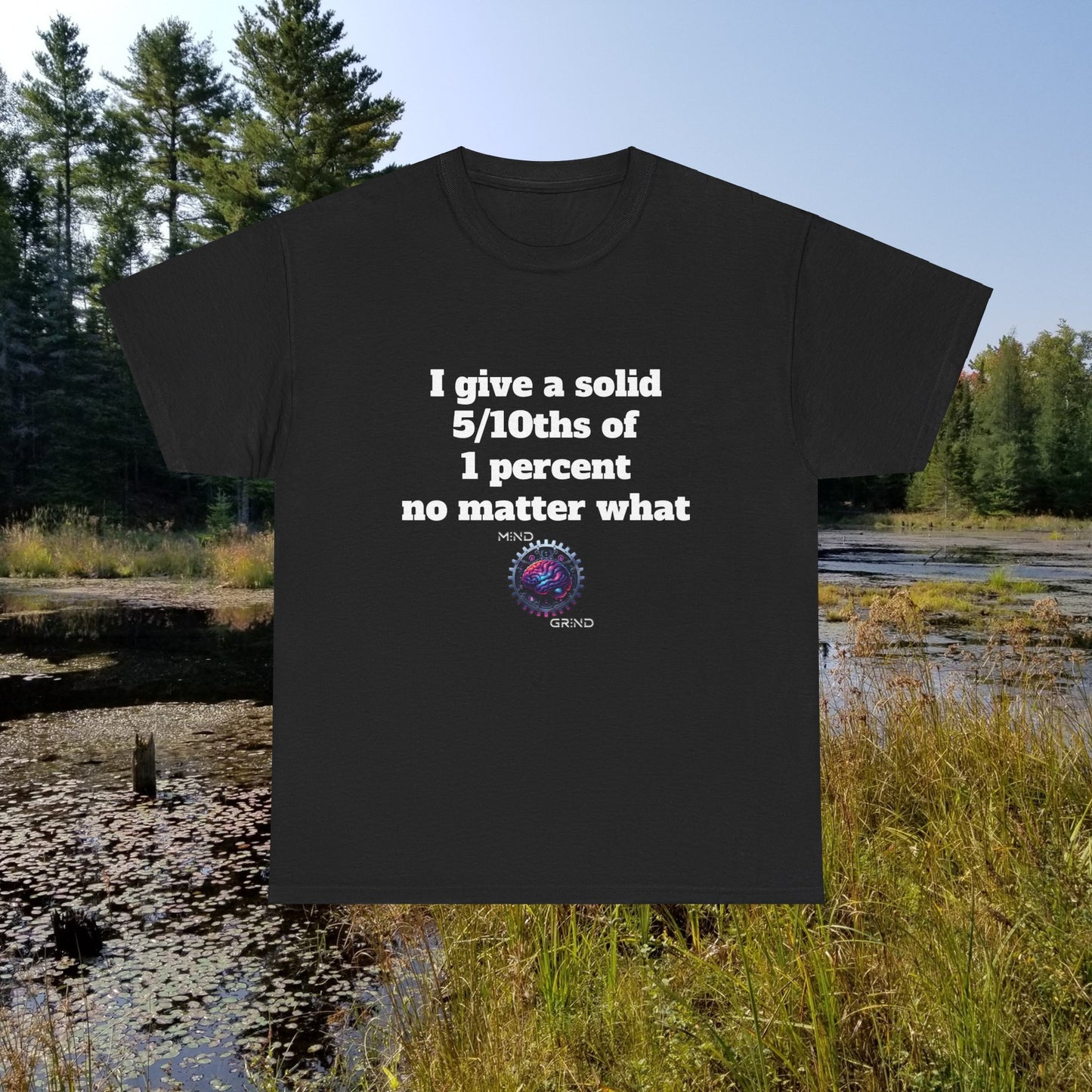 I give a solid 5/10ths of 1 percent no matter what - Unisex Heavy Cotton Tee - Large Logo