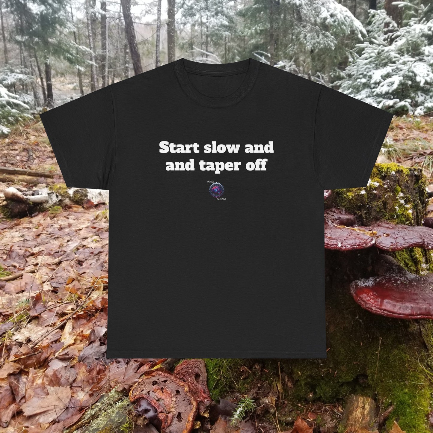 Start slow and taper off - Unisex Heavy Cotton Tee - Small Logo