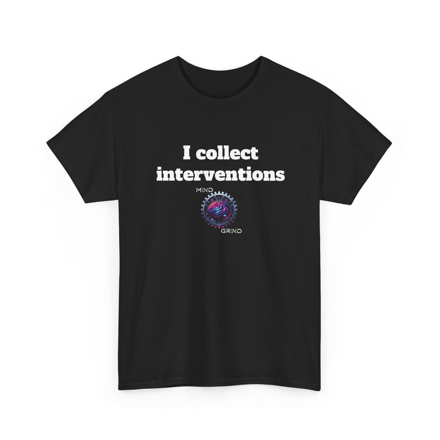 I collect interventions - Unisex Heavy Cotton Tee - Large Logo
