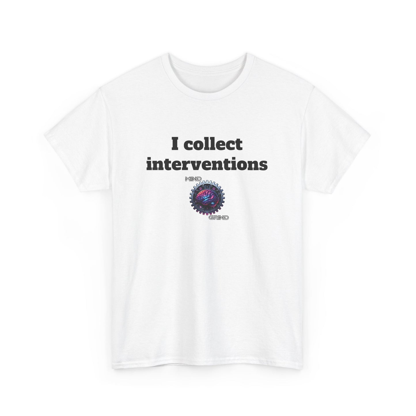 I collect interventions - Unisex Heavy Cotton Tee - Large Logo
