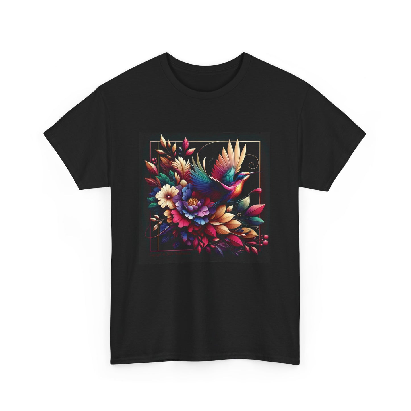 Women Flower Power Black - Unisex Heavy Cotton Tee