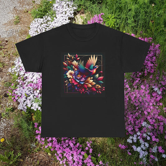 Women Flower Power Black - Unisex Heavy Cotton Tee