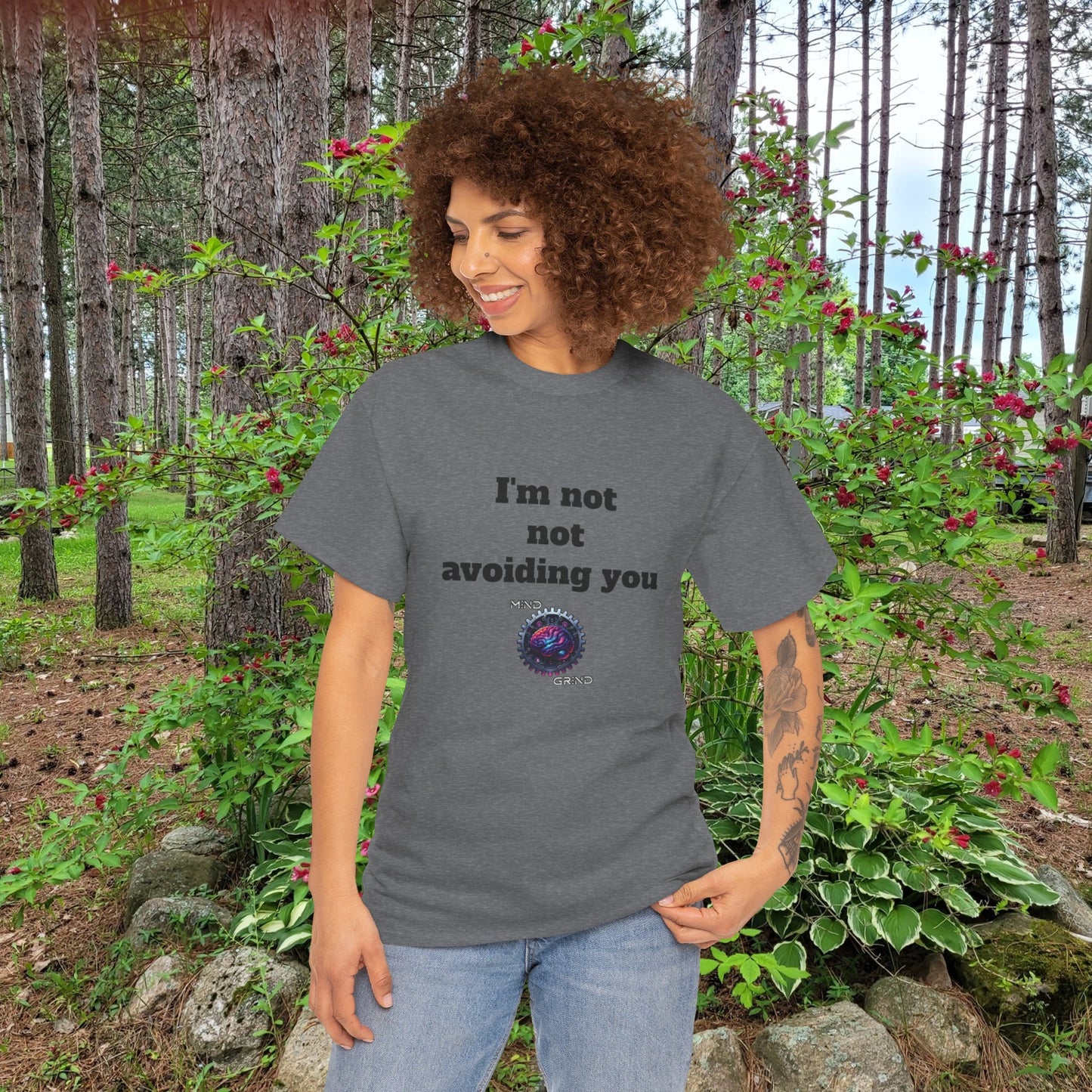 I'm not not avoiding you - Unisex Heavy Cotton Tee - Large Logo