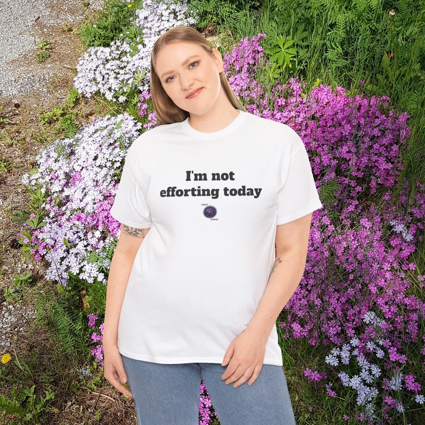 I'm not efforting today - Unisex Heavy Cotton Tee - Small Logo