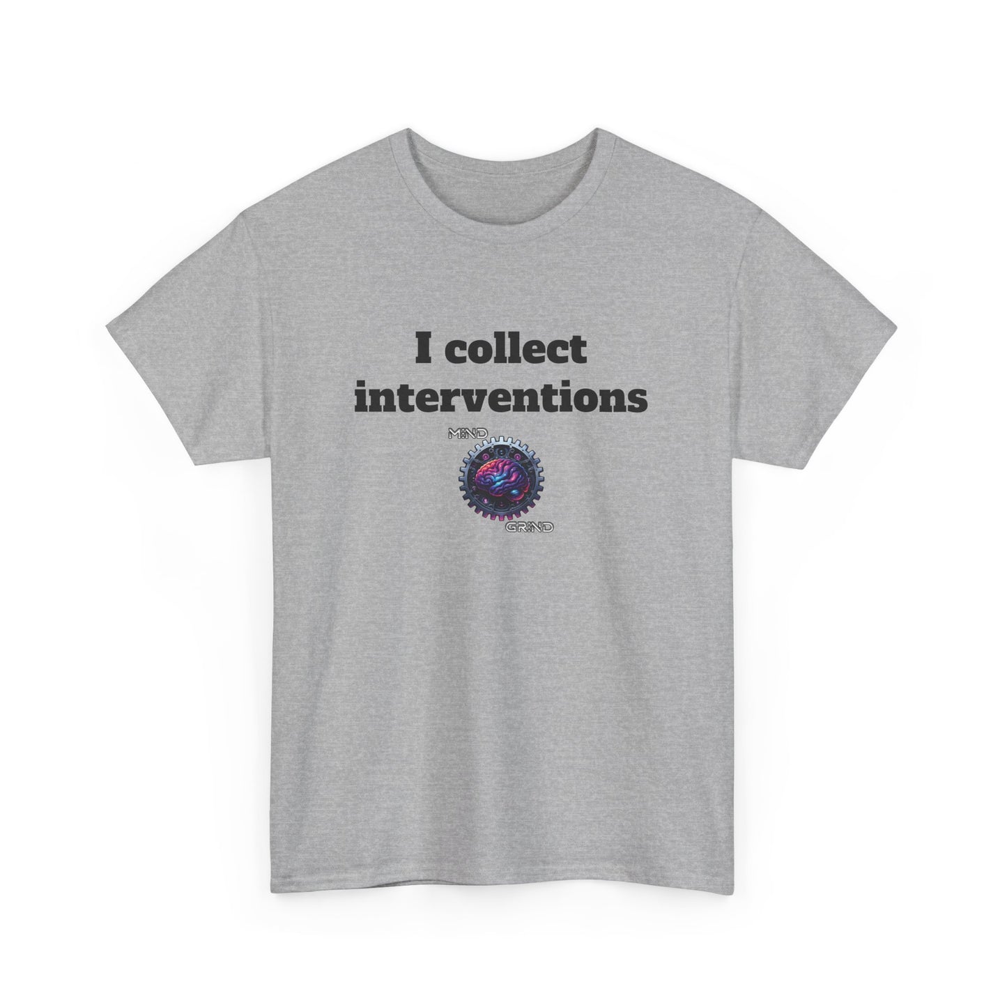 I collect interventions - Unisex Heavy Cotton Tee - Large Logo