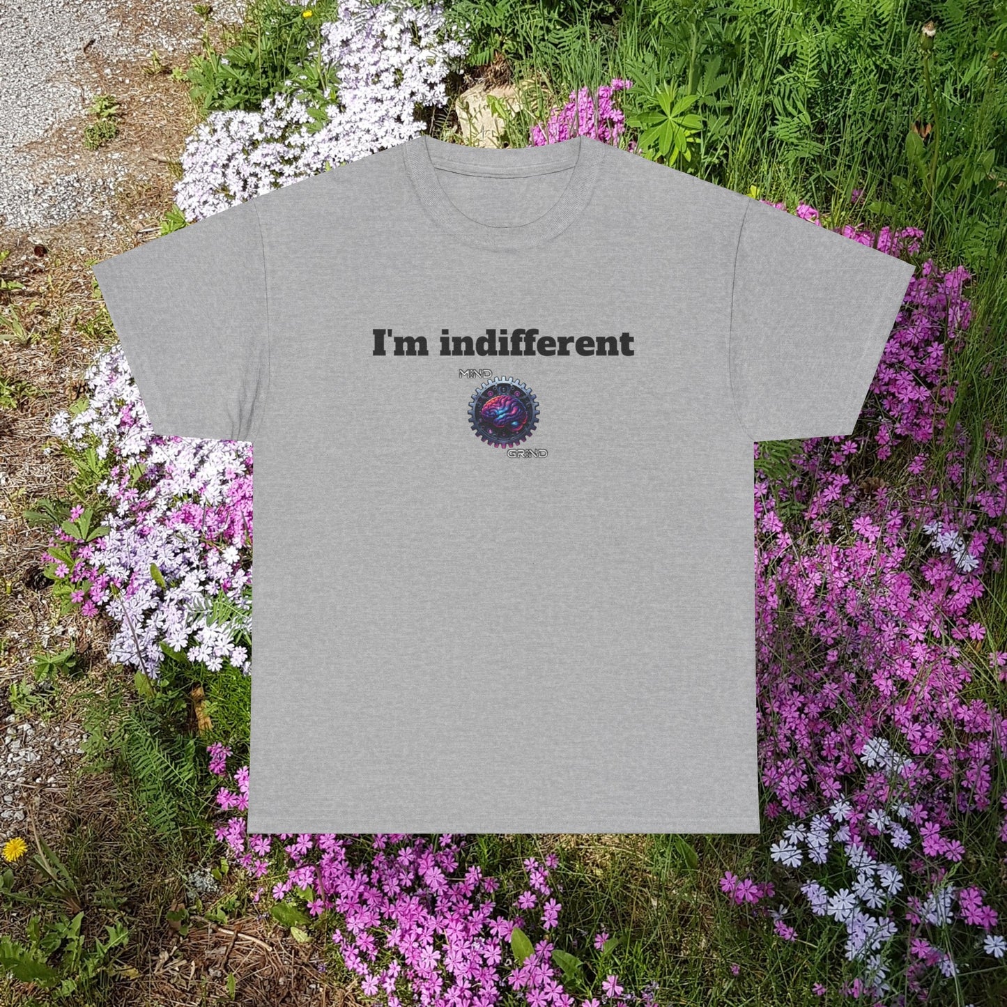 I'm indifferent - Unisex Heavy Cotton Tee - Large Logo