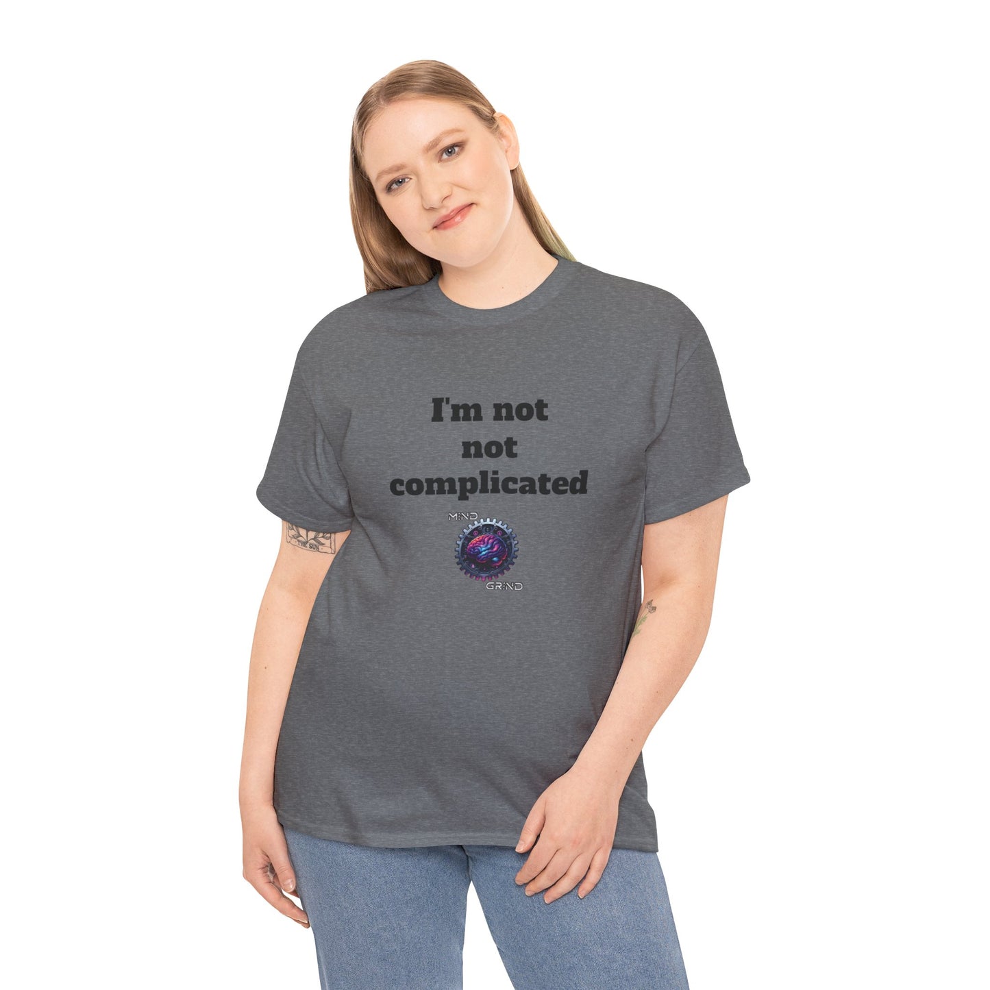 I'm not not complicated - Unisex Heavy Cotton Tee - Large Logo